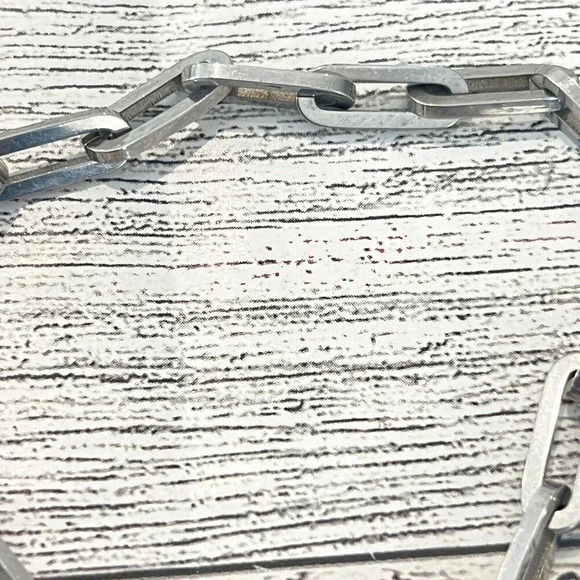 Stainless Steel Paper Clip Link Bracelet Charm Dangle 8.5” - Picture 4 of 5